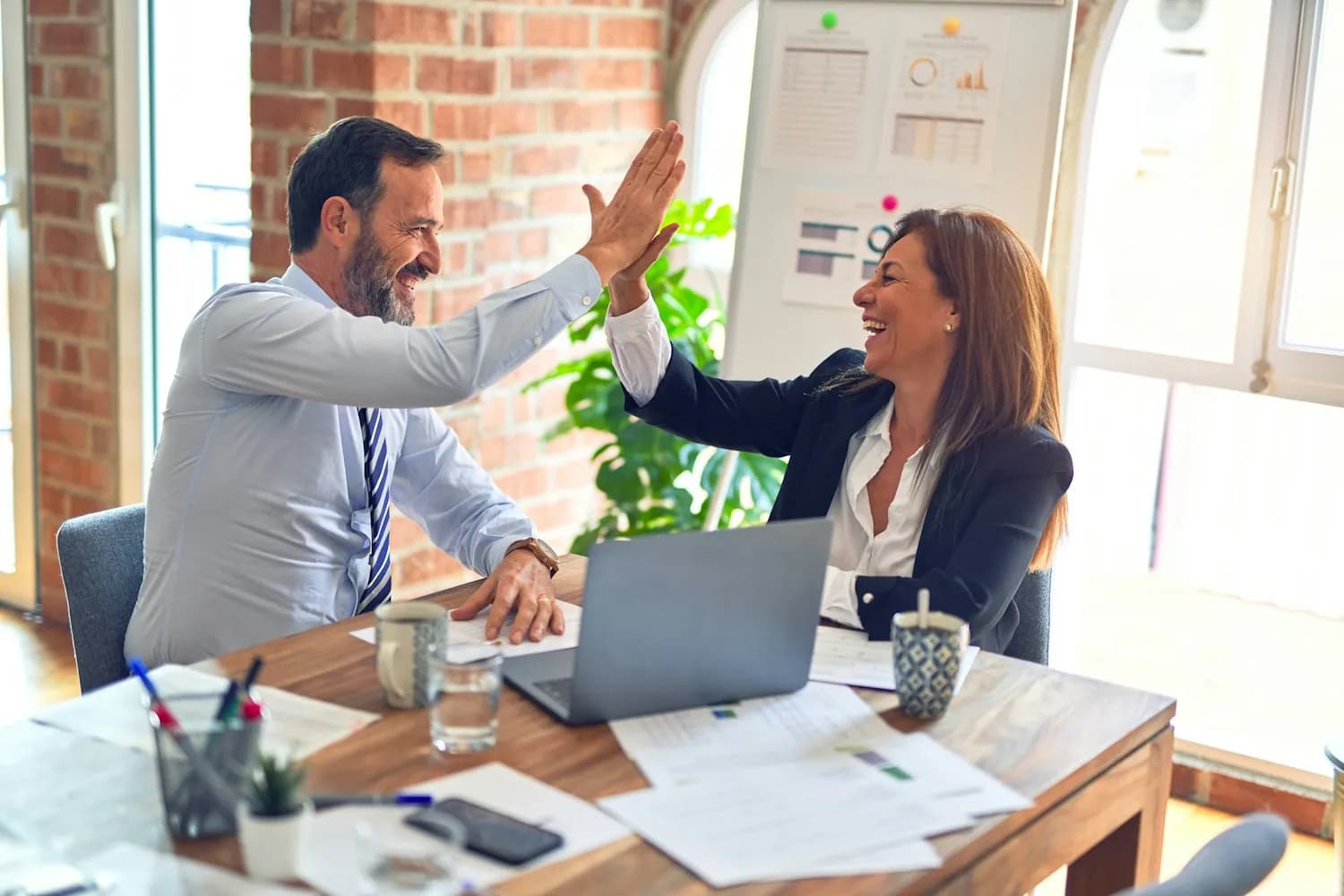 Business partners planning together