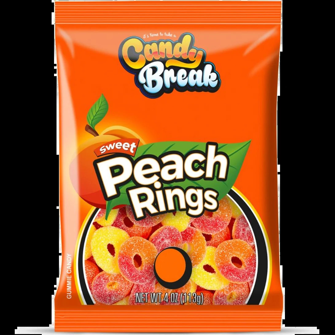 Candy Break Gummy Peach Rings