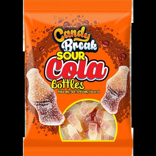 Candy Break Gummy Sour Cola Bottles